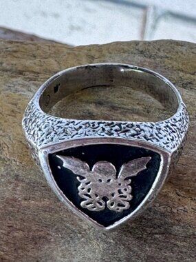 Potter Sterling Silver Cthulhu Signet Ring Unisex Size 7 Gothic Fantasy 925